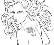 Coloriage Chanteuse c&eacute;l&egrave;bre Lady Gaga