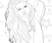 Coloriage Chanteuse c&eacute;l&egrave;bre Selena Gomez