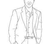 Coloriage Christian Bale C&eacute;l&eacute;brit&eacute;