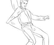 Coloriage Elvis Presley C&eacute;l&eacute;brit&eacute;
