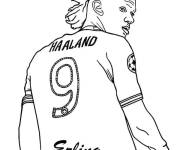 Coloriage Joueur de foot c&eacute;l&egrave;bre Erling Braut Haaland