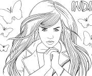 Coloriage La chanteuse star Indila