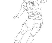 Coloriage Le c&eacute;l&egrave;bre jouer de foot Karim Benzema