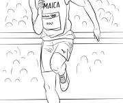 Coloriage Le c&eacute;l&egrave;bre Usain Bolt