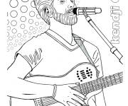 Coloriage Le chanteur c&eacute;l&egrave;bre Kendji Girac