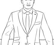Coloriage Le pr&eacute;sident Emmanuel Macron
