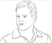 Coloriage Matt Damon, l'acteur c&eacute;l&egrave;bre