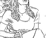 Coloriage Portrait C&eacute;l&eacute;brit&eacute;s &agrave; main lev&eacute;e