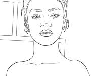 Coloriage Star chanteur Rihanna