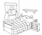 Coloriage et dessins gratuit Chambre à coucher à imprimer