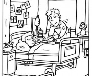 Coloriage et dessins gratuit Chambre de L'hôpital à imprimer