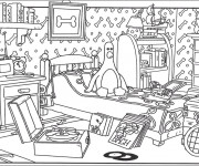 Coloriage Chambre de Pingouin