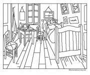 Coloriage Chambre maternelle