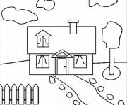 Coloriage Maison facile maternelle