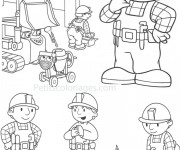 Coloriage et dessins gratuit Bricoleur au Chantier à imprimer