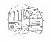 Coloriage et dessins gratuit Camion transporte le sable à imprimer