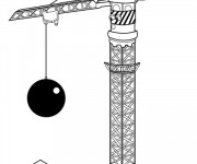 Coloriage Chantier Boule de démolition