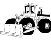 Coloriage Illustration Bulldozer pour travaux