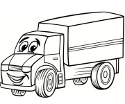 Coloriage Un Camion tout heureux