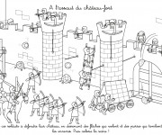 Coloriage A L'assaut du Château-Fort