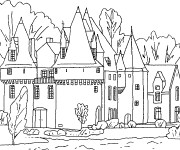 Coloriage château à colorier