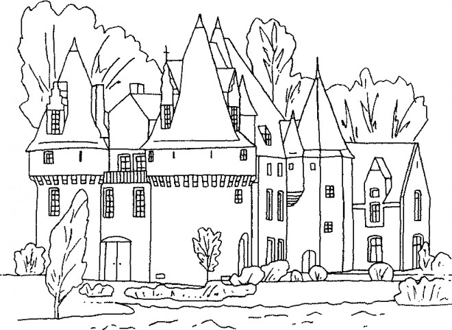 Coloriage Château à Colorier Dessin Gratuit à Imprimer