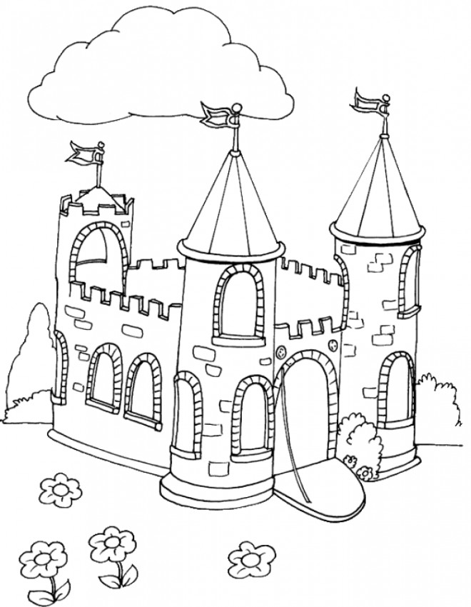 Coloriage château à découper dessin gratuit à imprimer