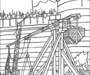 Coloriage Ch&acirc;teau et Bataille