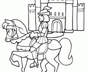 Coloriage Château et Chevalier