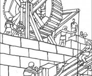 Coloriage Ch&acirc;teau Fort et Chevalier