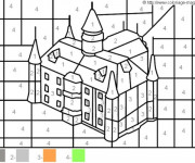 Coloriage Château Numéros et Couleur