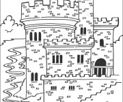 Coloriage ch&acirc;teau pour enfant