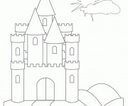 Coloriage Château simple pour enfant