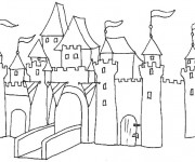 Coloriage Châteaux au crayon