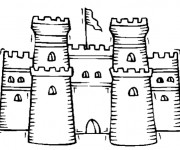 Coloriage Fa&ccedil;ade d'un petit ch&acirc;teau