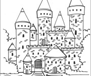 Coloriage Fa&ccedil;ade de Ch&acirc;teau &agrave; colorier