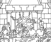 Coloriage La F&ecirc;te dans Le Ch&acirc;teau