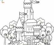 Coloriage Un Château dans La forêt