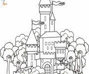 Coloriage Un Ch&acirc;teau dans La for&ecirc;t