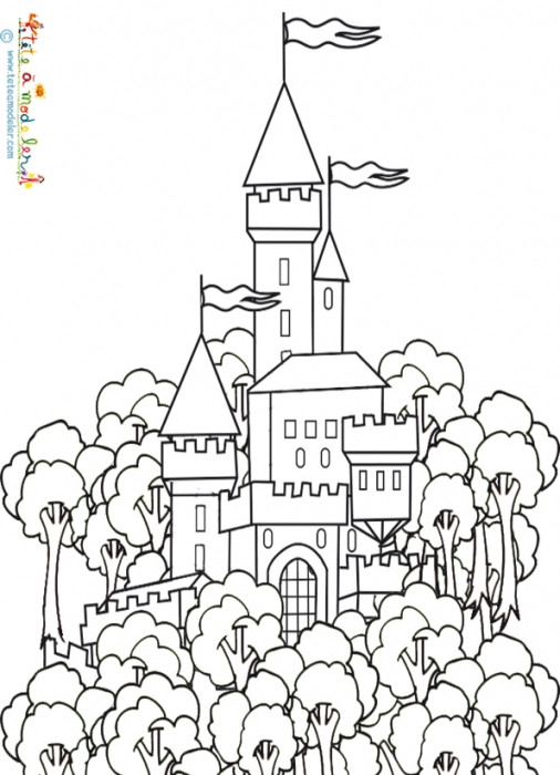 Coloriage et dessins gratuits Un Château dans La forêt à imprimer