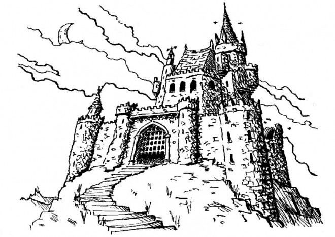 Coloriage et dessins gratuits Un Château effrayant à imprimer