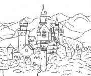 Coloriage Un Ch&acirc;teau lointain