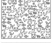 Coloriage et dessins gratuit Cherche et trouve animaux domestiques à imprimer