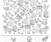 Coloriage et dessins gratuit Cherche et trouve ferme à imprimer