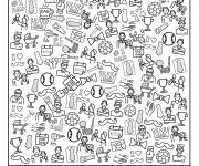 Coloriage Cherche et trouve f&ecirc;te des p&egrave;res