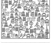 Coloriage et dessins gratuit Cherche et trouve feu à imprimer