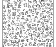Coloriage Cherche et trouve football