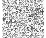 Coloriage Cherche et trouve fruits et l&eacute;gumes