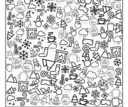 Coloriage Cherche et trouve Hiver