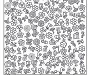 Coloriage Cherche et trouve les fleurs